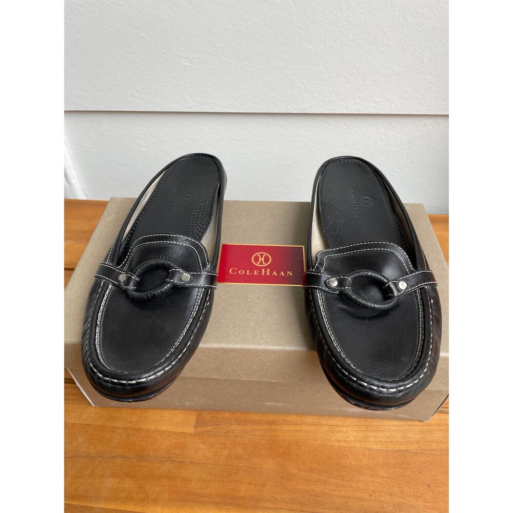 Used - Cole Haan Tayte Leather Mule Black Slides - Size 8